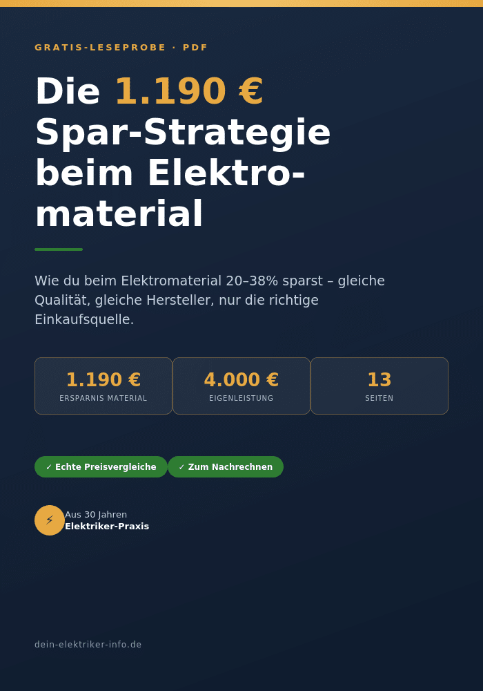 Gratis-Leseprobe: 1.190 Euro sparen beim Elektromaterial